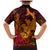 Hawaiian Volcano and Shark Family Matching Mermaid Dress and Hawaiian Shirt Polynesian and Hibiscus Pattern Lava Color