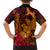 Hawaiian Volcano and Shark Family Matching Summer Maxi Dress and Hawaiian Shirt Polynesian and Hibiscus Pattern Lava Color