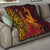 Hawaiian Volcano and Shark Quilt Polynesian and Hibiscus Pattern Lava Color