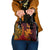 Hawaiian Volcano and Shark Shoulder Handbag Polynesian and Hibiscus Pattern Lava Color