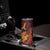 Hawaiian Volcano and Shark Skinny Tumbler Polynesian and Hibiscus Pattern Lava Color