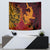 Hawaiian Volcano and Shark Tapestry Polynesian and Hibiscus Pattern Lava Color