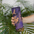 Hawaiian Volcano and Shark Skinny Tumbler Polynesian and Hibiscus Pattern Purple Yellow Gradient