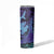 Hawaiian Volcano and Shark Skinny Tumbler Polynesian and Hibiscus Pattern Purple Cyan Gradient