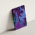 Hawaiian Volcano and Shark Canvas Wall Art Polynesian and Hibiscus Pattern Violet Gradient