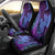 Hawaiian Volcano and Shark Car Seat Cover Polynesian and Hibiscus Pattern Violet Gradient