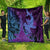 Hawaiian Volcano and Shark Quilt Polynesian and Hibiscus Pattern Violet Gradient