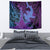 Hawaiian Volcano and Shark Tapestry Polynesian and Hibiscus Pattern Violet Gradient