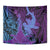 Hawaiian Volcano and Shark Tapestry Polynesian and Hibiscus Pattern Violet Gradient