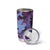 Hawaiian Volcano and Shark Tumbler Cup Polynesian and Hibiscus Pattern Violet Gradient