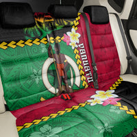Vanuatu Nakamal and Plumeria Flowers Back Car Seat Cover Polynesian Pattern