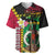 Vanuatu Nakamal and Plumeria Flowers Baseball Jersey Polynesian Pattern