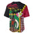 Vanuatu Nakamal and Plumeria Flowers Baseball Jersey Polynesian Pattern