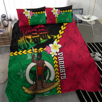 Vanuatu Nakamal and Plumeria Flowers Bedding Set Polynesian Pattern