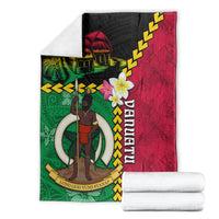 Vanuatu Nakamal and Plumeria Flowers Blanket Polynesian Pattern LT03 - Polynesian Pride