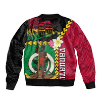 Vanuatu Nakamal and Plumeria Flowers Bomber Jacket Polynesian Pattern LT03 - Polynesian Pride