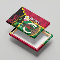 Vanuatu Nakamal and Plumeria Flowers Canvas Wall Art Polynesian Pattern LT03 - Polynesian Pride