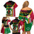 Vanuatu Nakamal and Plumeria Flowers Family Matching Off Shoulder Short Dress and Hawaiian Shirt Polynesian Pattern