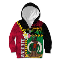 Vanuatu Nakamal and Plumeria Flowers Kid Hoodie Polynesian Pattern
