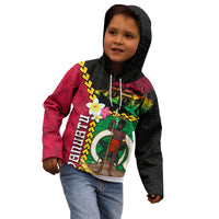 Vanuatu Nakamal and Plumeria Flowers Kid Hoodie Polynesian Pattern