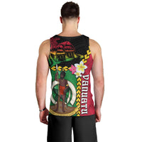 Vanuatu Nakamal and Plumeria Flowers Men Tank Top Polynesian Pattern LT03 - Polynesian Pride