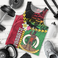 Vanuatu Nakamal and Plumeria Flowers Men Tank Top Polynesian Pattern LT03 - Polynesian Pride