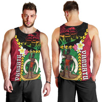 Vanuatu Nakamal and Plumeria Flowers Men Tank Top Polynesian Pattern LT03 - Polynesian Pride
