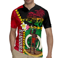 Vanuatu Nakamal and Plumeria Flowers Rugby Jersey Polynesian Pattern LT03 - Polynesian Pride