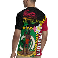 Vanuatu Nakamal and Plumeria Flowers Rugby Jersey Polynesian Pattern LT03 - Polynesian Pride