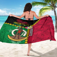 Vanuatu Nakamal and Plumeria Flowers Sarong Polynesian Pattern