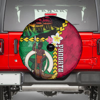 Vanuatu Nakamal and Plumeria Flowers Spare Tire Cover Polynesian Pattern LT03 - Polynesian Pride