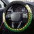 Vanuatu Nakamal and Plumeria Flowers Steering Wheel Cover Polynesian Pattern