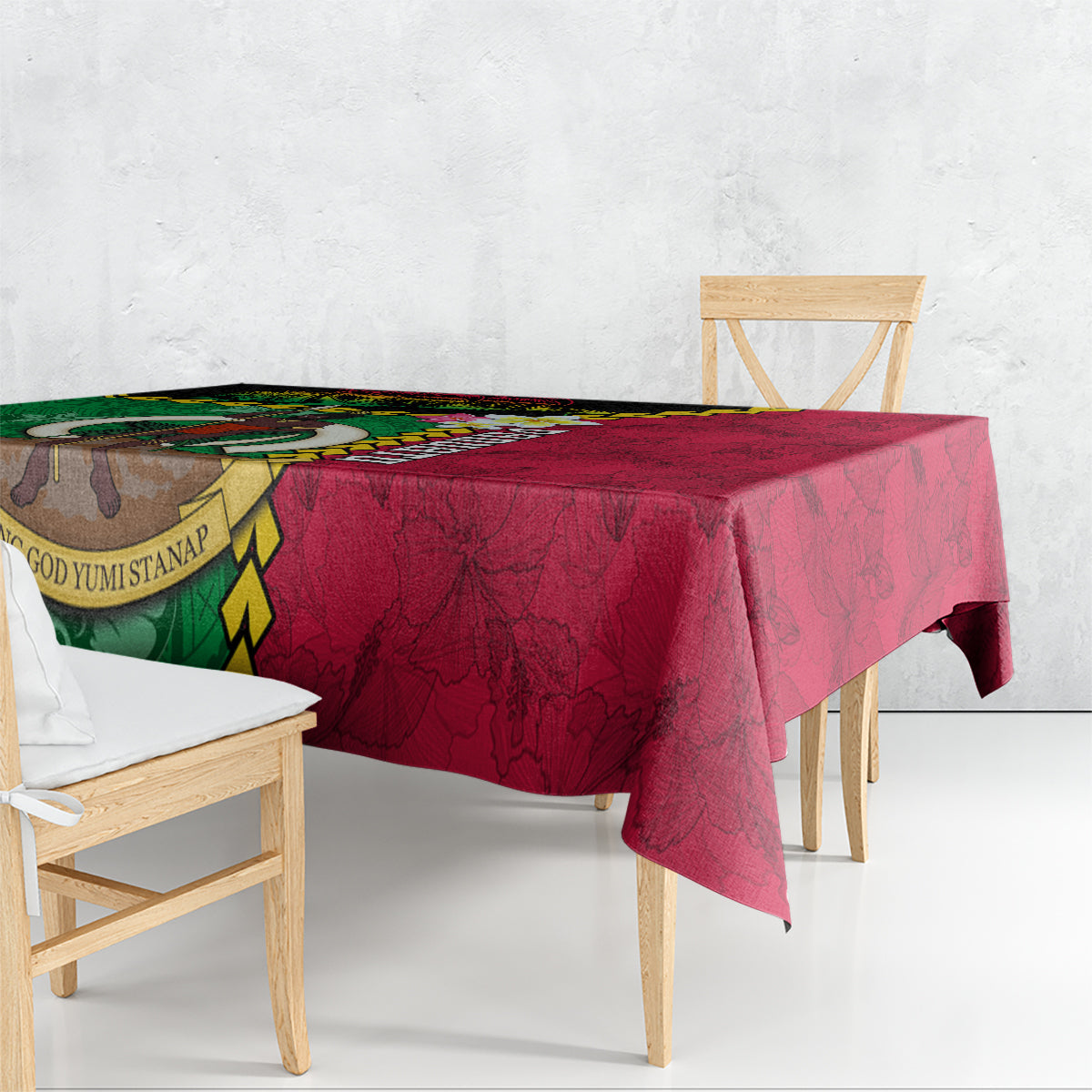 Vanuatu Nakamal and Plumeria Flowers Tablecloth Polynesian Pattern LT03 - Polynesian Pride