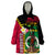 Vanuatu Nakamal and Plumeria Flowers Wearable Blanket Hoodie Polynesian Pattern