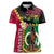 Vanuatu Nakamal and Plumeria Flowers Women Polo Shirt Polynesian Pattern