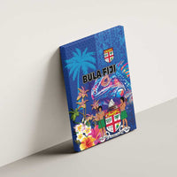 Fiji Bula Canvas Wall Art Tropical Plants with Palm Tree and Iguana Colorful