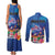 Fiji Bula Couples Matching Tank Maxi Dress and Long Sleeve Button Shirt Tropical Plants with Palm Tree and Iguana Colorful