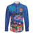 Fiji Bula Family Matching Puletasi and Hawaiian Shirt Tropical Plants with Palm Tree and Iguana Colorful