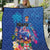 Fiji Bula Quilt Tropical Plants with Palm Tree and Iguana Colorful