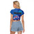 Fiji Bula Raglan Cropped T Shirt Tropical Plants with Palm Tree and Iguana Colorful