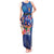 Fiji Bula Tank Maxi Dress Tropical Plants with Palm Tree and Iguana Colorful