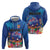Fiji Bula Zip Hoodie Tropical Plants with Palm Tree and Iguana Colorful