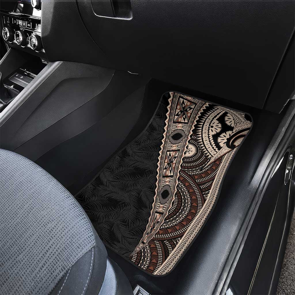 Fiji Traditional Masi Car Mats Tapa Art Palm Leaves Pattern