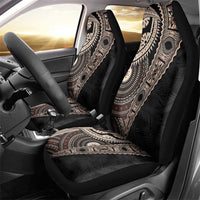 Fiji Traditional Masi Car Seat Cover Tapa Art Palm Leaves Pattern