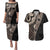 Fiji Traditional Masi Couples Matching Puletasi and Hawaiian Shirt Tapa Art Palm Leaves Pattern