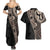 Fiji Traditional Masi Couples Matching Summer Maxi Dress and Hawaiian Shirt Tapa Art Palm Leaves Pattern