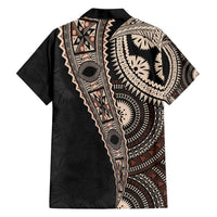 Fiji Traditional Masi Family Matching Long Sleeve Bodycon Dress and Hawaiian Shirt Tapa Art Palm Leaves Pattern