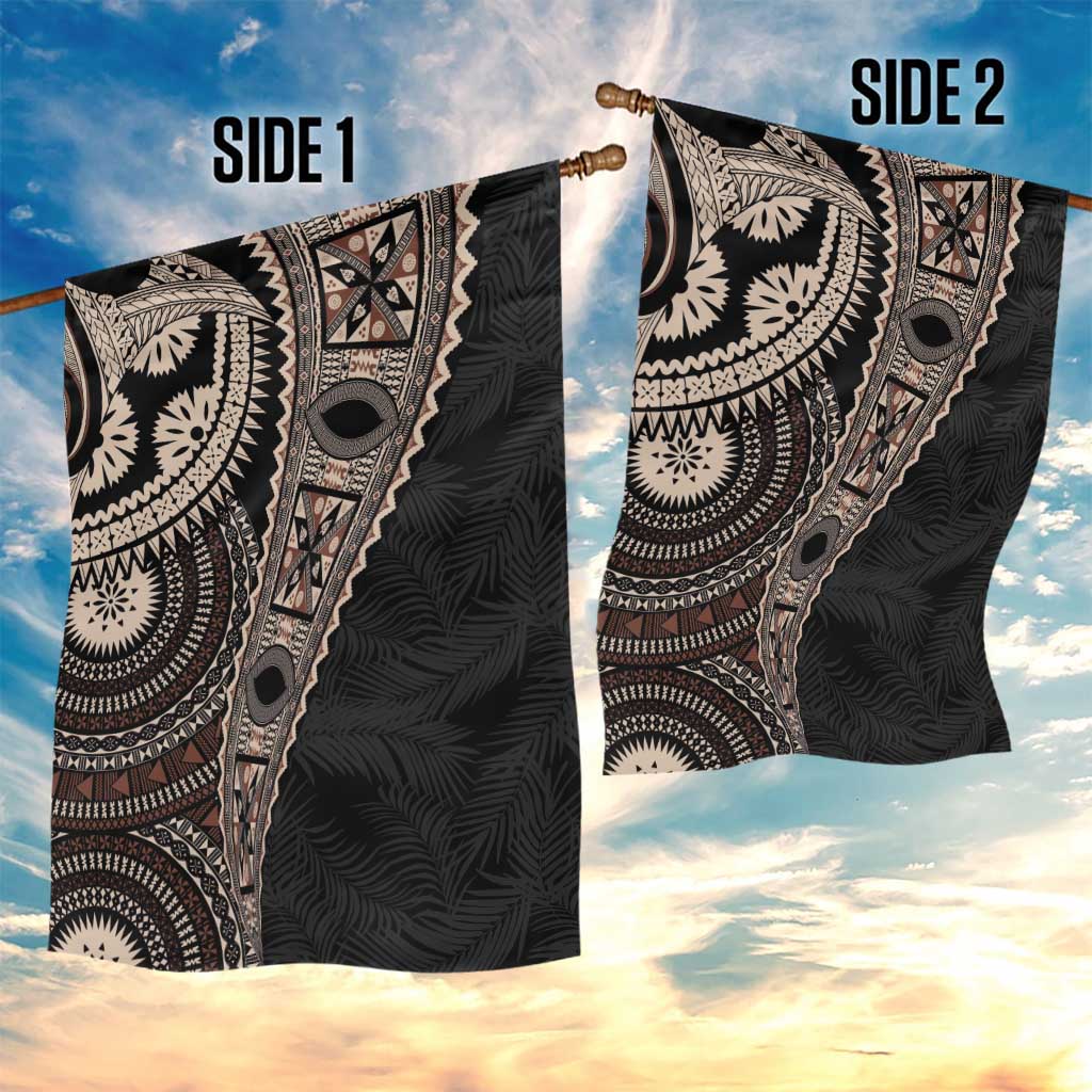 Fiji Traditional Masi Garden Flag Tapa Art Palm Leaves Pattern