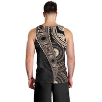 Fiji Traditional Masi Men Tank Top Tapa Art Palm Leaves Pattern