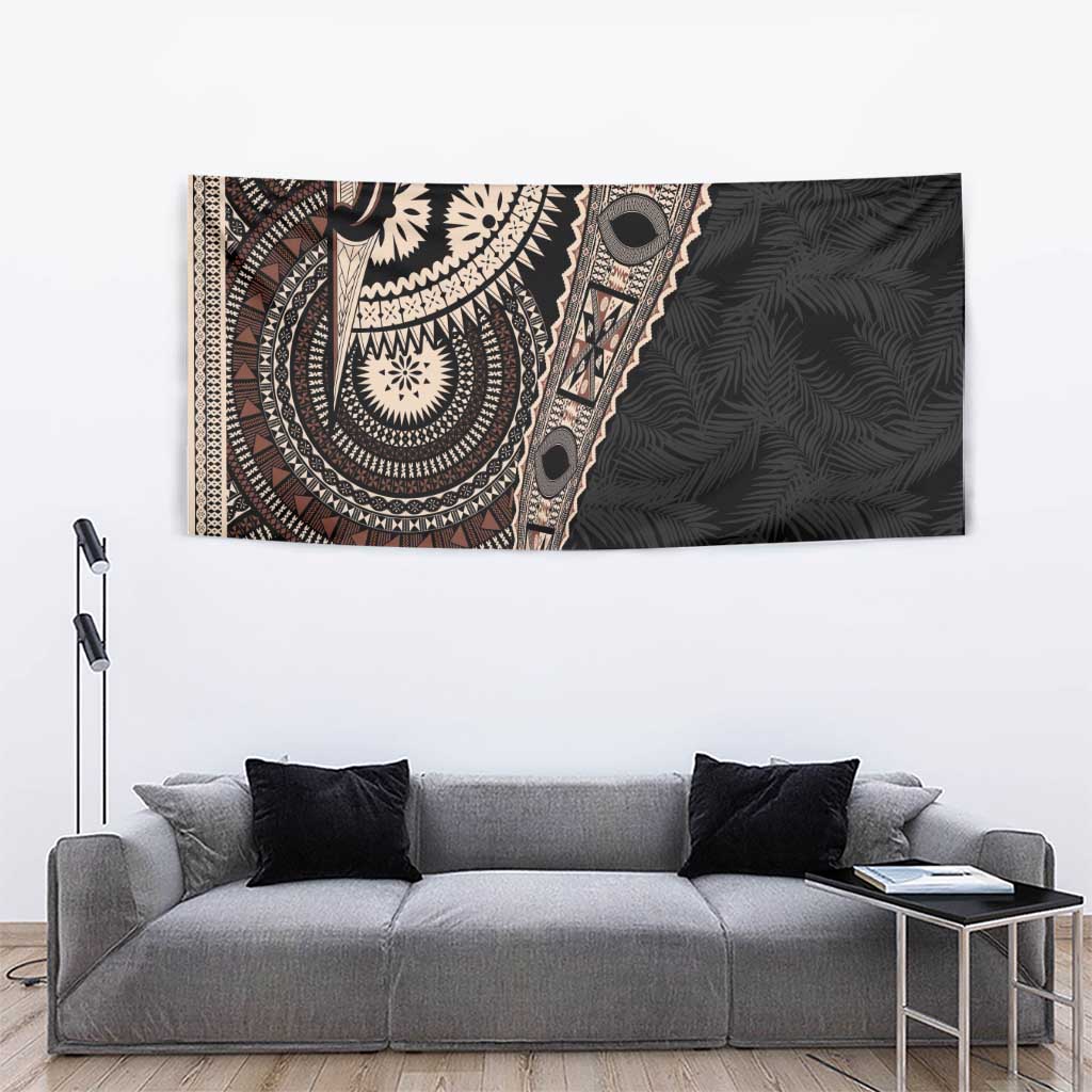 Fiji Traditional Masi Tapestry Tapa Art Palm Leaves Pattern